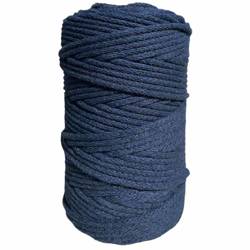 100m Baumwollkordel 5mm Seil aus Baumwolle mit Polyester Kern/Deko Schnur - Denimfarbe