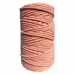 100m Baumwollkordel 5mm Seil aus Baumwolle mit Polyester Kern/Deko Schnur - lachsfarben