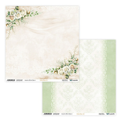 30x30cm doppelseitig Scrapbooking Papier - ScrapAndMe - White Roses 01/02