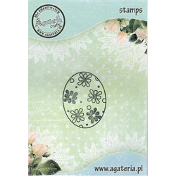 AGATAERIA - Transparent Stempel Motivstempel Clear Stamp - Easter egg ,Osterei 6 Blumen 