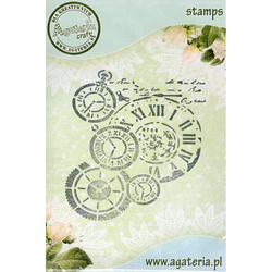 AGATERIA - Transparent Stempel Motivstempel, Background clocks, Uhren, Hintergrund