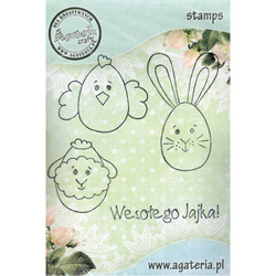 AGATERIA - Transparent Stempel Motivstempel Clear Stamp - Animal Easter eggs ,Tierische Ostereier - Set