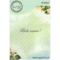 AGATERIA - Transparent Stempel Motivstempel Clear Stamp Będę mamą! - Untertitel PL