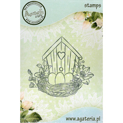 AGATERIA - Transparent Stempel Motivstempel Clear Stamp - Birdhouse, Easter, Vogelhaus, Ostern