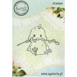 AGATERIA -Transparent Stempel Motivstempel Clear Stamp - Chicken, Hähnchen mit Basilikum