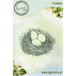 AGATERIA - Transparent Stempel Motivstempel Clear Stamp - Eggs in the nest, Eier im Nest