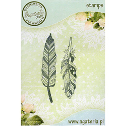 AGATERIA - Transparent Stempel Motivstempel Clear Stamp - Feathers, Federn Satz 2