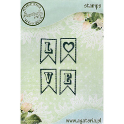 AGATERIA - Transparent Stempel Motivstempel Clear Stamp - Girland LOVE, Girlande