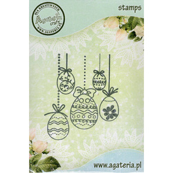 AGATERIA - Transparent Stempel Motivstempel Clear Stamp - Hanging Easter eggs, Hängende Ostereier 