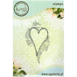 AGATERIA - Transparent Stempel Motivstempel Clear Stamp - Herz im Hintergrund