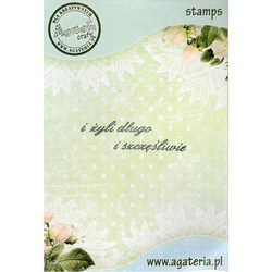 AGATERIA - Transparent Stempel Motivstempel Clear Stamp I żyli długo i szczęśliwie - Untertitel PL
