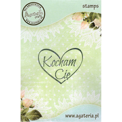 AGATERIA - Transparent Stempel Motivstempel Clear Stamp - Kocham Cię -Untertitel PL im Herzen von