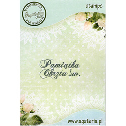 AGATERIA - Transparent Stempel Motivstempel Clear Stamp Pamiątka Chrztu św.- Untertitel PL