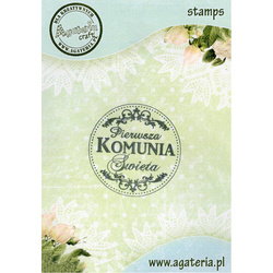 AGATERIA - Transparent Stempel Motivstempel Clear Stamp - Pierwsza Komunia... - Untertitel PL Kreis