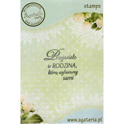 AGATERIA - Transparent Stempel Motivstempel Clear Stamp - Przyjaciele to rodzina... Untertitel PL