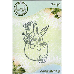 AGATERIA -Transparent Stempel Motivstempel Clear Stamp - Rabbit in the shell, Kaninchen in der Schale