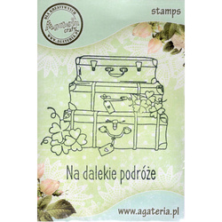 AGATERIA - Transparent Stempel Motivstempel Clear Stamp - Reisekoffer + Untertitel PL