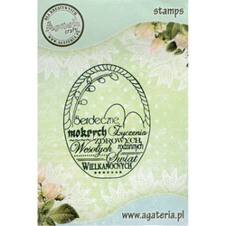 AGATERIA -Transparent Stempel Motivstempel Clear Stamp - Serdeczne życzenia...Untertitel PL im Korb