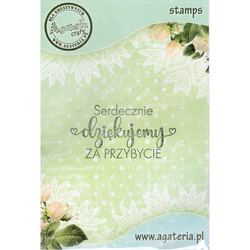 AGATERIA - Transparent Stempel Motivstempel Clear Stamp,  Serdecznie dziękujemy za przybycie - Untertitel PL