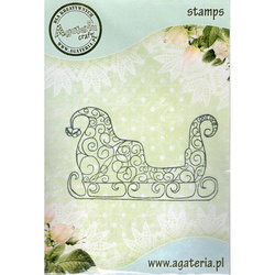 AGATERIA - Transparent Stempel Motivstempel Clear Stamp- Sledge, Schlitten