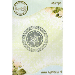 AGATERIA - Transparent Stempel Motivstempel Clear Stamp - Snowflake in a circle - Schneeflocke