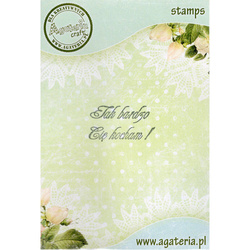 AGATERIA - Transparent Stempel Motivstempel Clear Stamp Tak bardzo Cię Kocham - Untertitel PL