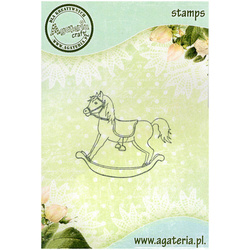 AGATERIA - Transparent Stempel Motivstempel Clear Stamp - Toy horse, Schaukelpferd, Spielzeugpferd