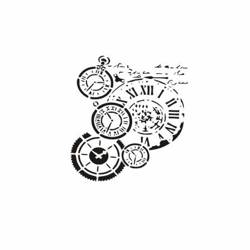 AGATERIA - Transparent Stempel Motivstempel Clear Stamp, Uhren, Hintergrund