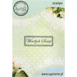 AGATERIA - Transparent Stempel Motivstempel Clear Stamp ,Wesołych Świąt 12 - Untertitel PL 