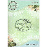 AGATERIA - Transparent Stempel Motivstempel Clear Stamp, Wesołych Świąt  Untertitel PL Oval