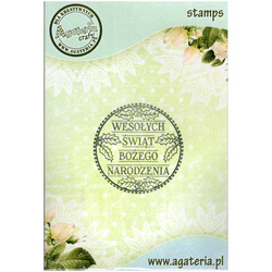 AGATERIA - Transparent Stempel Motivstempel Clear Stamp - Wesołych świąt...Untertitel PL Rad