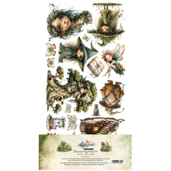 ALCHEMY OF ART 15x30cm doppelseitig Scrapbooking Papier 250g,  Tales of moss and fern