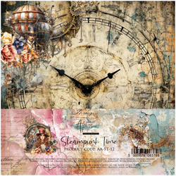 ALCHEMY OF ART 24Blatt 15x15cm doppelseitig Scrapbooking Papier, Steampunk Time