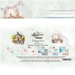 ALCHEMY OF ART Set 12Blatt 20x20cm doppelseitig Scrapbooking Papier 190g, Happy Time