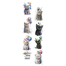 ART ALCHEMY 5x30 cm Scrapbooking Papier Streifen, Happy Time Cats