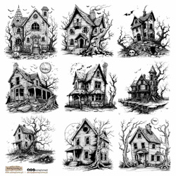 AUFKLEBER - ScrapLove - Black Scarry House 1