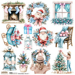 AUFKLEBER - ScrapLove - Christmas Blue Set 1 - Weihnachten Blau Set 1