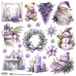 AUFKLEBER - ScrapLove -  Christmas Lavender Set 1 - Weihnachten Lavendel Set 1