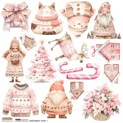 AUFKLEBER - ScrapLove - Christmas Pink Set 1 - Weihnachten Rosa Set 1