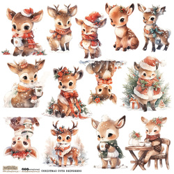 AUFKLEBER ScrapLove Cute Reindeer - Niedliches Rentier 1 Rentier