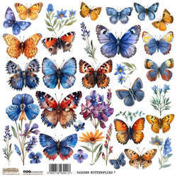 AUFKLEBER ScrapLove Dekor Stickers -  Garden Butterflies 1 Schmetterlinge