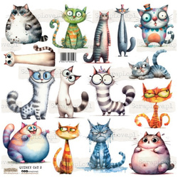 AUFKLEBER ScrapLove Dekor Stickers - Quirky Cat 2