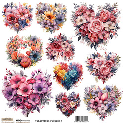 AUFKLEBER ScrapLove Dekor Stickers - Valentines Flower 1-  Blume Herzen