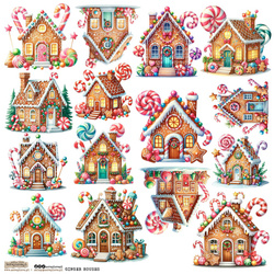 AUFKLEBER ScrapLove - Gingerbread House 1 - Lebkuchenhaus 1 Lebkuchenhäuser