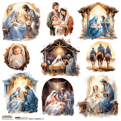 AUFKLEBER ScrapLove Medallion Holy Family 2 - Heilige Familie 2 Heilige Familie Stall