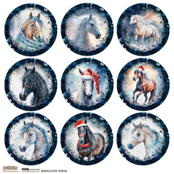 AUFKLEBER - ScrapLove -  Medallion Horse 1 -  Medaillon Pferd 1