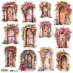 AUFKLEBER - ScrapLove - Romantic Door 1 - Romantische Tür 1