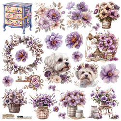 AUFKLEBER - ScrapLove - Violet Flowers - Violette Blumen