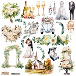 AUFKLEBER - ScrapLove - Wedding 9 - Hochzeit 9