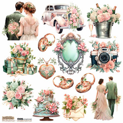 AUFKLEBER - ScrapLove - Wedding Pastel 1 - Hochzeit Pastell 1